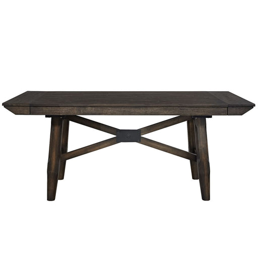 Liberty Furniture Double Bridge Trestle Table in Dark Chestnut image