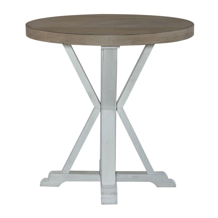 Liberty Furniture Summerville Round End Table in Soft White Wash image
