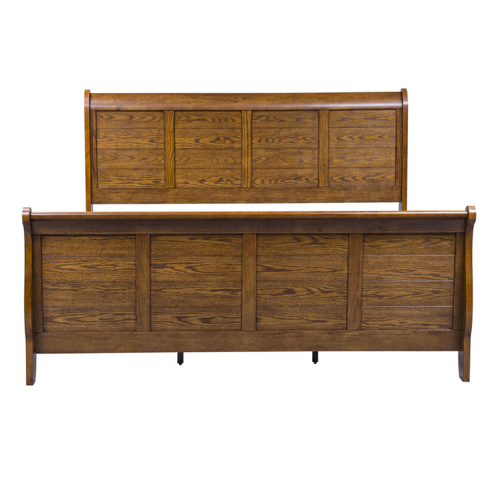 Grandpas Cabin King Sleigh Bed, Dresser & Mirror