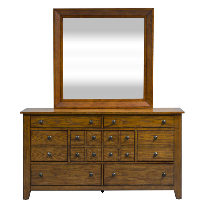 Grandpas Cabin King Sleigh Bed, Dresser & Mirror