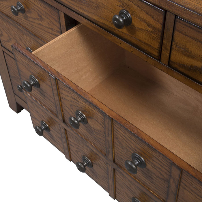 Grandpas Cabin King Sleigh Bed, Dresser & Mirror