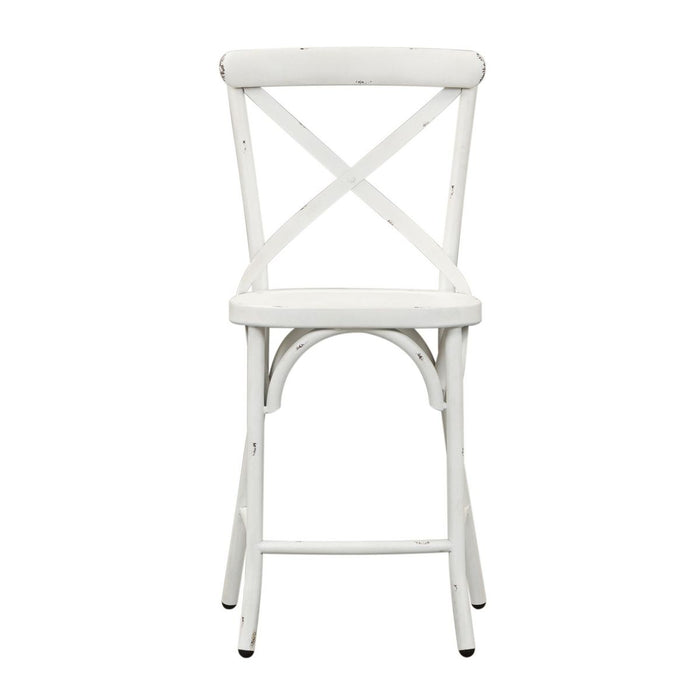 Liberty Furniture Vintage Series X Back Counter Chair in Antique White (Set of 2) image