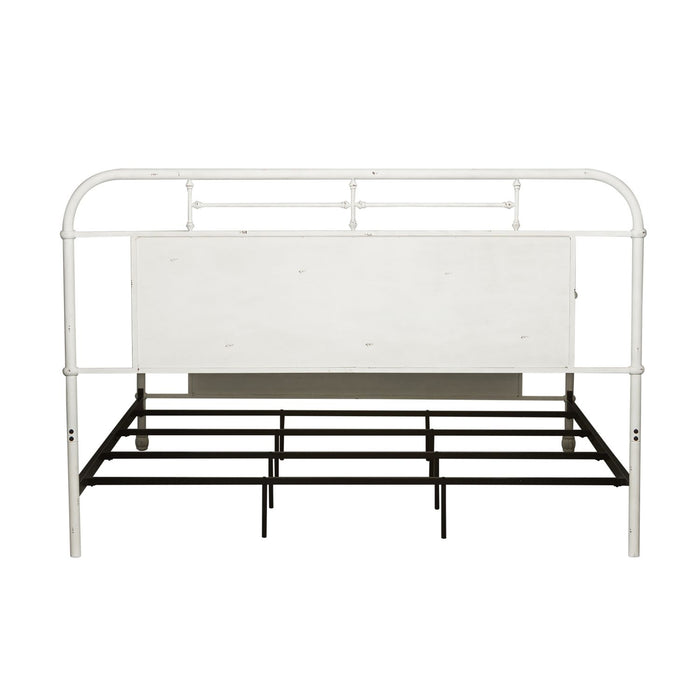 Vintage Series King Metal Bed in Antique White