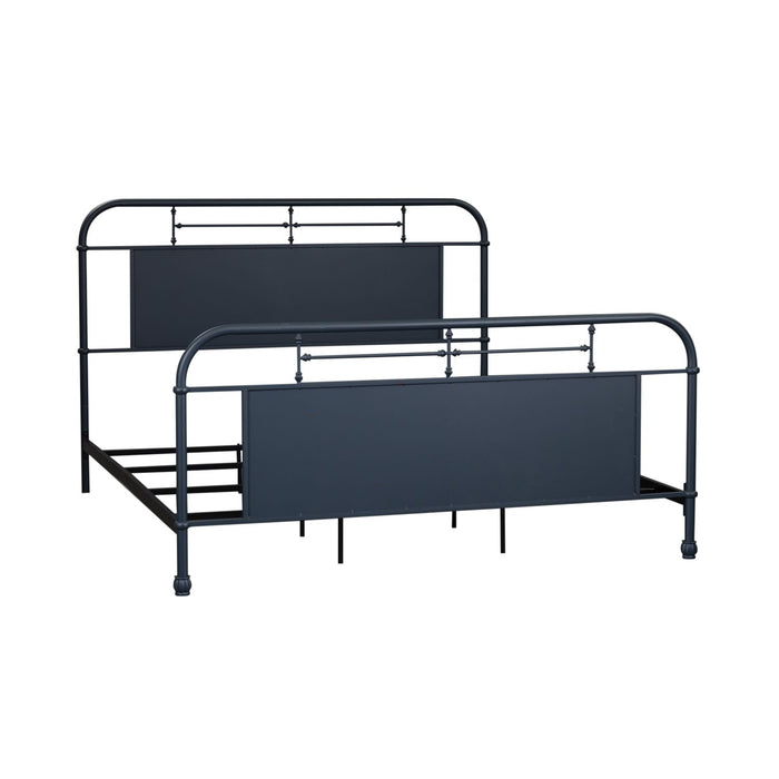 Vintage Series King Metal Bed in Navy