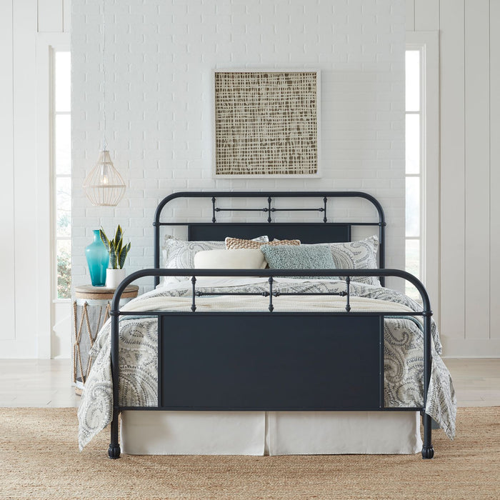 Vintage Series King Metal Bed in Navy image