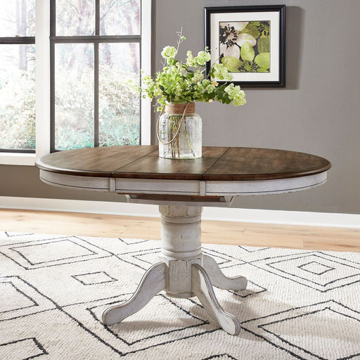 Liberty Furniture Carolina Crossing Oval Pedestal Table in White image