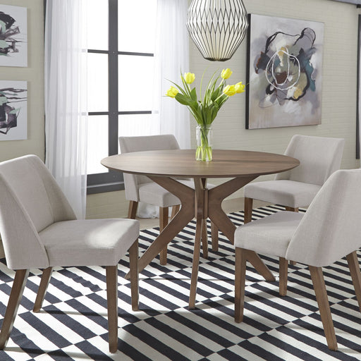 Space Saver Round Pedestal Table in Satin Walnut image