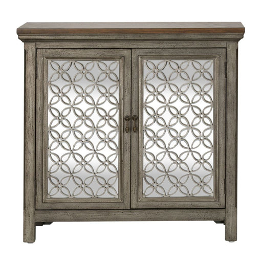 Liberty Furniture Westridge 2 Door Accent Cabinet in Wire Brushed Gray and White image