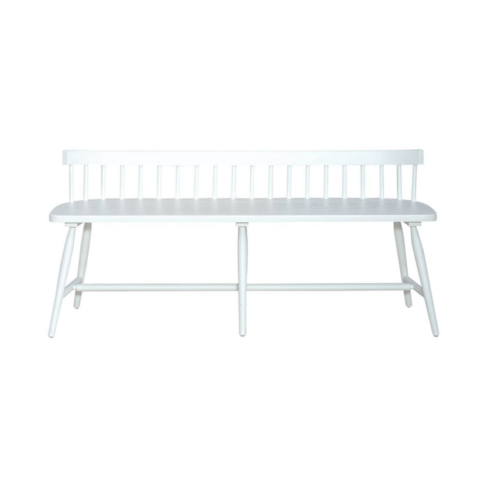 Liberty Furniture Capeside Cottage Spindle Back Dining Bench in Porcelain White