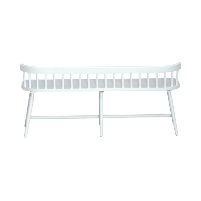 Liberty Furniture Capeside Cottage Spindle Back Dining Bench in Porcelain White
