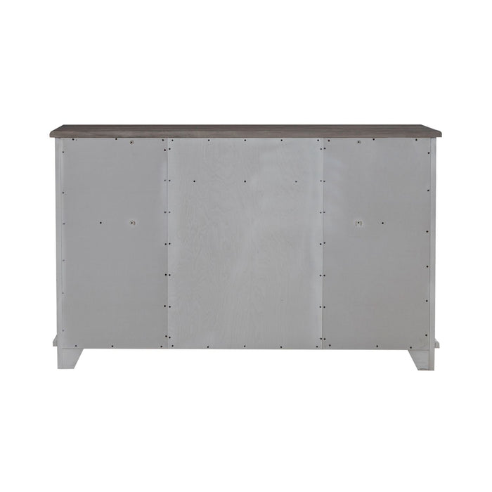 River Place 9 Drawer Dresser in Riverstone White and Tobacco
