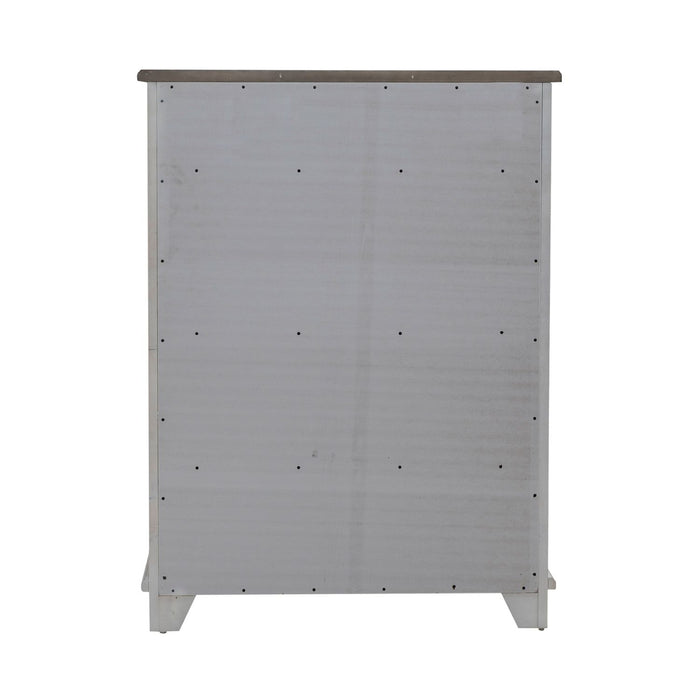 River Place 6 Drawer Chest in Riverstone White and Tobacco