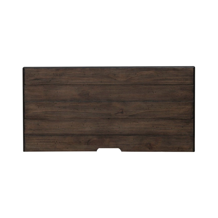 River Place Bedside Chest with Charging Station in Riverstone White and Tobacco