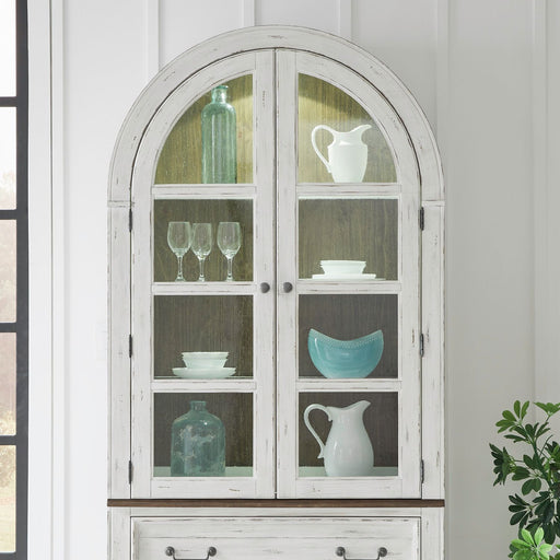 Liberty Furniture River Place Curio Cabinet in Riverstone White & Tobacco image