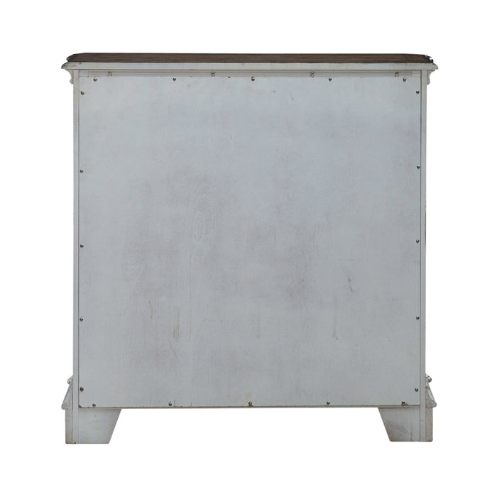 Liberty Furniture Magnolia Manor Accent Cabinet in Antique White & Weathered Bark EST SHIP TIME APPX 4 WEEKS