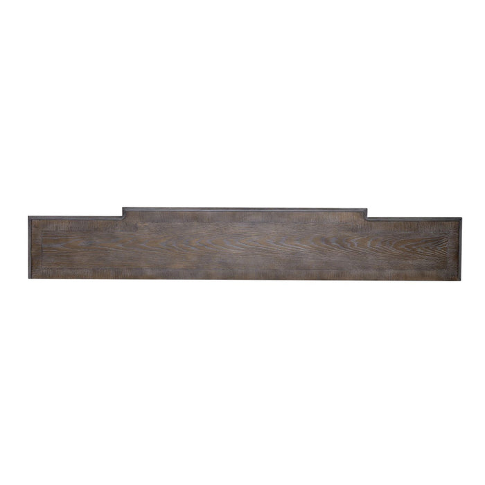 Magnolia Manor 72 Inch Hall Console Table in Antique White Base w/ Weathered Bark Tops