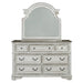 Magnolia Manor King California Upholstered Sleigh Bed, Dresser & Mirror image