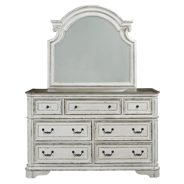 Magnolia Manor Queen Uph Sleigh Bed, Dresser & Mirror