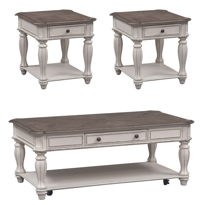 Magnolia Manor 3 Piece Set (1-Cocktail 2-End Tables)