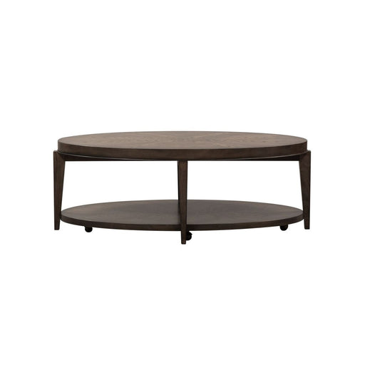 Liberty Furniture Penton Oval Cocktail Table in Espresso Stone image
