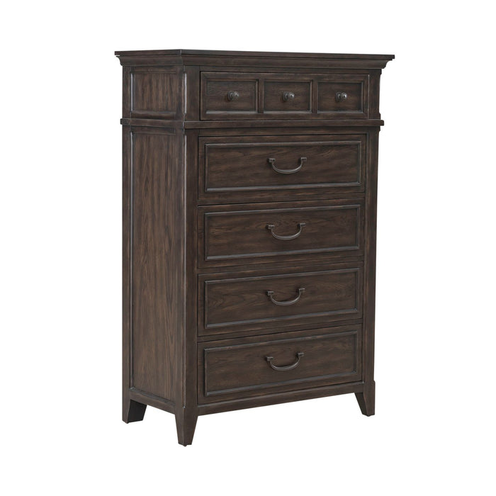 Paradise Valley 5 Drawer Chest in Saddle Brown