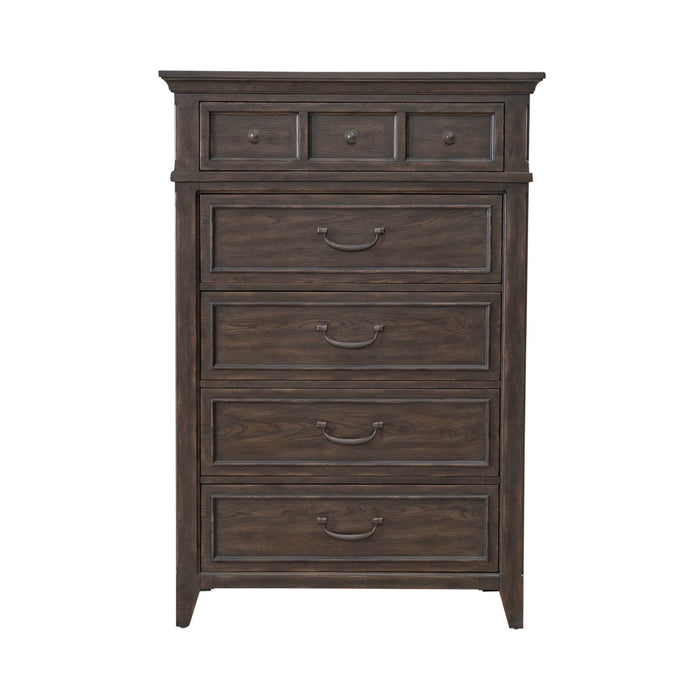 Paradise Valley 5 Drawer Chest in Saddle Brown