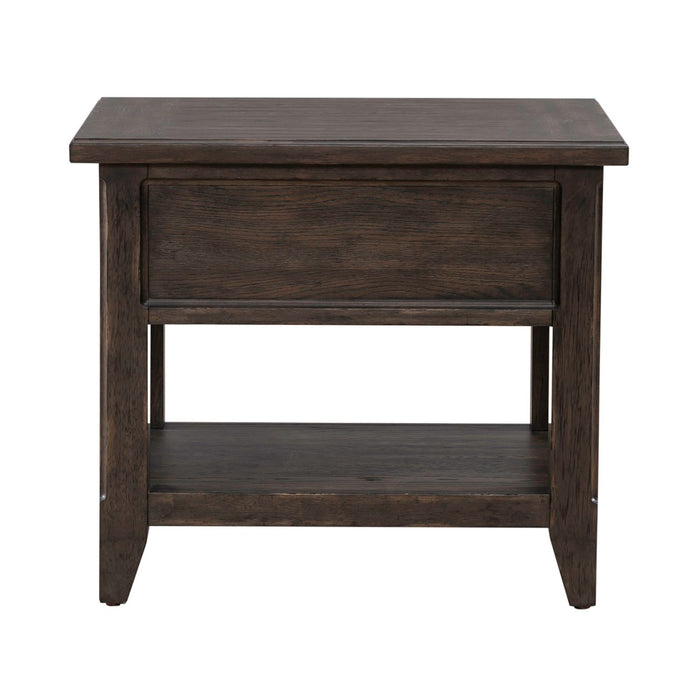 Paradise Valley Rectangular End Table in Saddle Brown