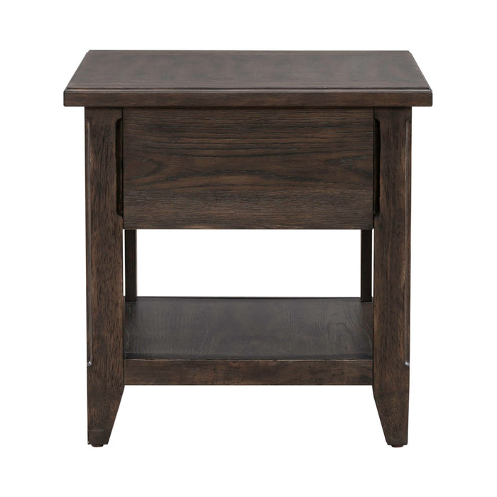 Paradise Valley Rectangular End Table in Saddle Brown