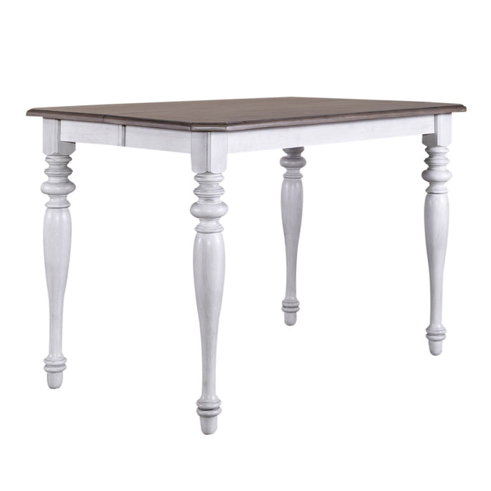 Ocean Isle Gathering Table in Antique White with Weathered Pine