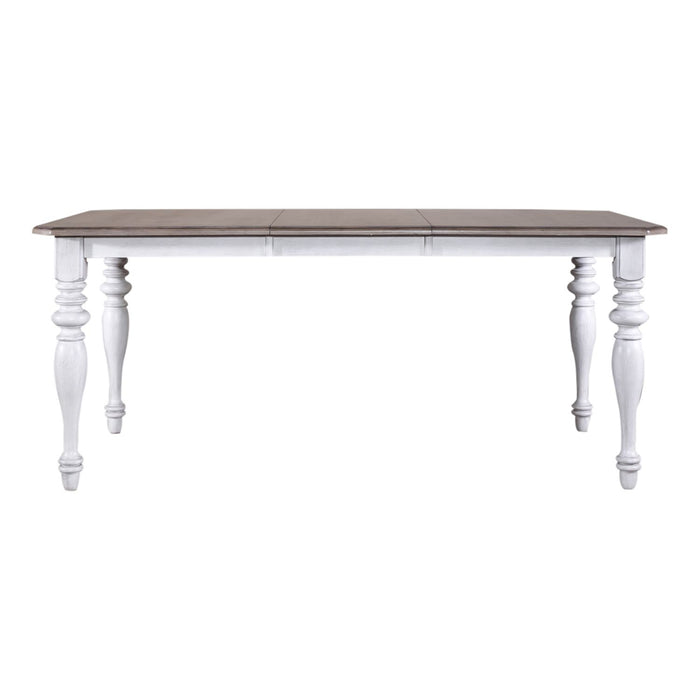 Ocean Isle Rectangular Leg Table in Antique White with Weathered Pine