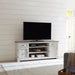 Ocean Isle 72 Inch Entertainment TV Stand in Antique White with Weathered Pine image