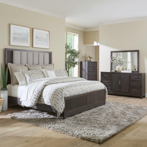 Modern Edge Queen Uph Bed, Dresser & Mirror, Chest image