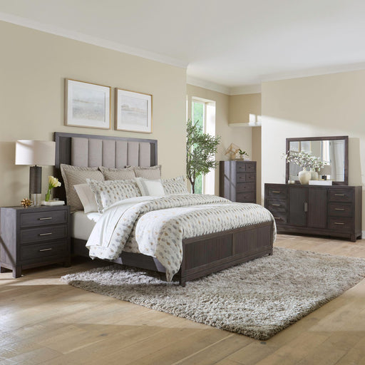 Modern Edge Queen Uph Bed, Dresser & Mirror, Chest, Night Stand image