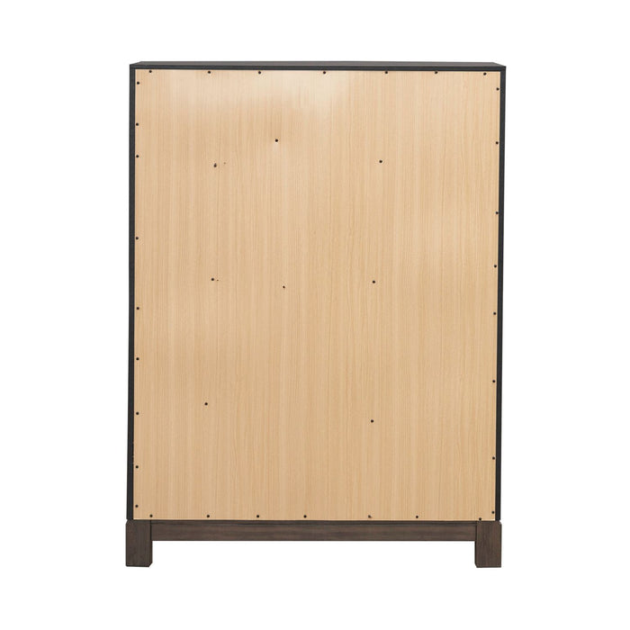 Modern Edge 5 Drawer Chest in Caffe