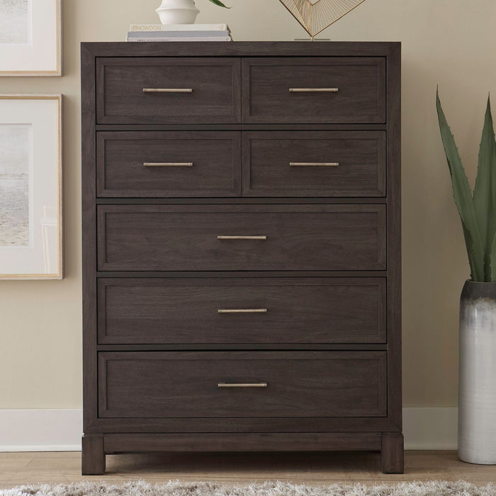 Modern Edge 5 Drawer Chest in Caffe image