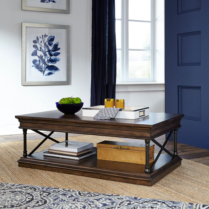 Liberty Furniture Tribeca Rectangular Cocktail Table in Cordovian Brown image