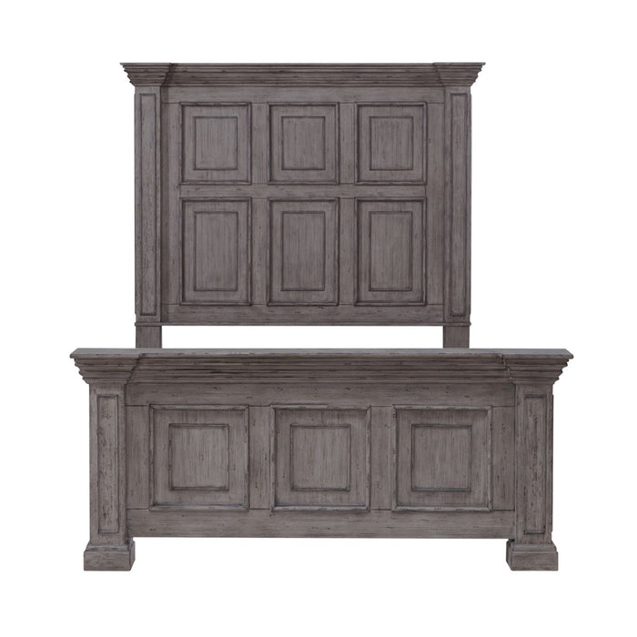 Liberty Furniture Big Valley King Mansion Panel Bed in Graystone