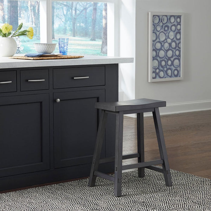 Liberty Furniture Creations II 30 Inch Sawhorse Barstool in Slate (Set of 2)