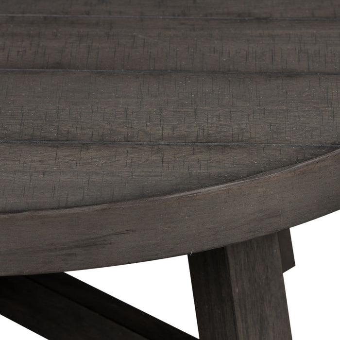 Modern Farmhouse Splay Leg Round Cocktail Table in Dusty Charcoal