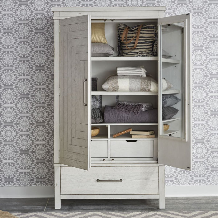 Liberty Modern Farmhouse Armoire in White