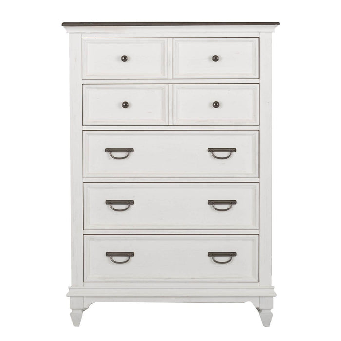 Allyson Park Queen Panel Bed, Dresser & Mirror, Chest, Night Stand