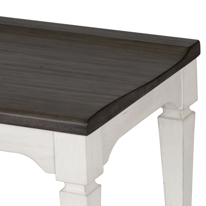 Allyson Park Wood Seat Bench in Wirebrushed White