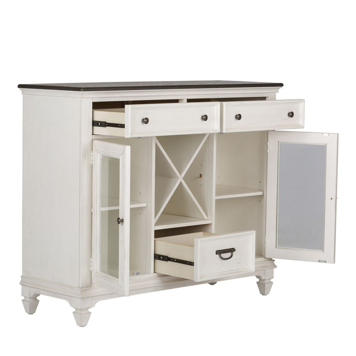Allyson Park Buffet in White with Charcoal