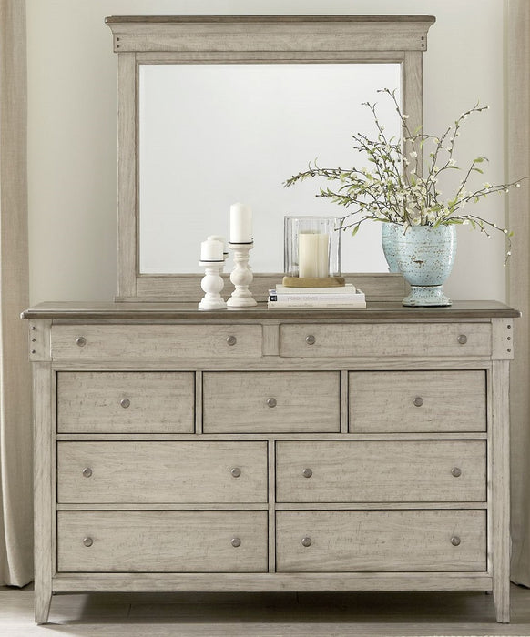 Liberty Furniture Ivy Hollow 9 Drawer Dresser in Weathered Linen