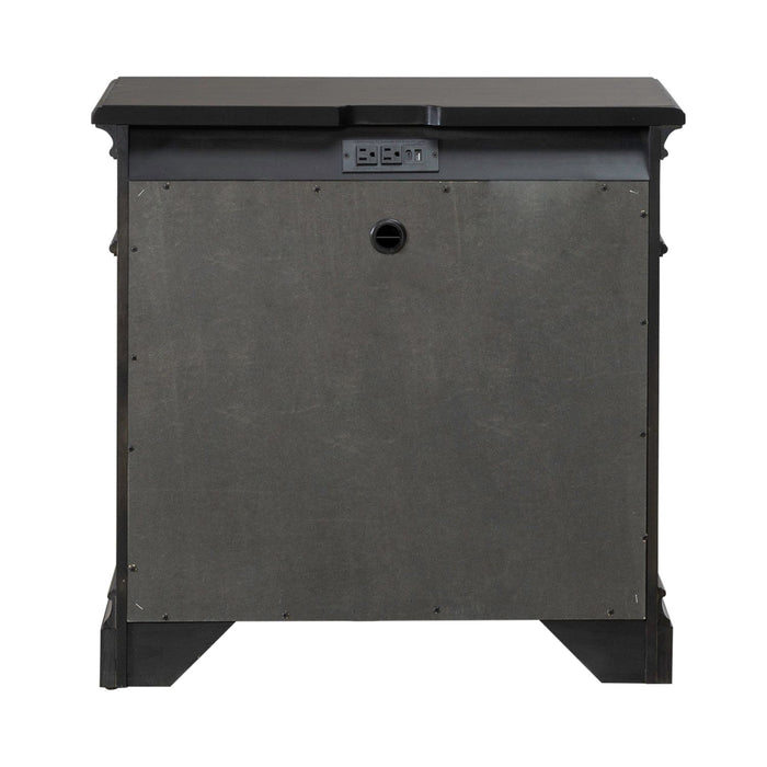 Arden Road Nightstand with Charging Station in Satin Cherry