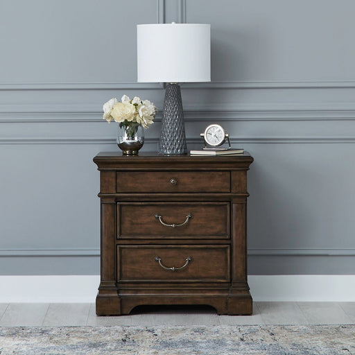 Arden Road Nightstand with Charging Station in Satin Cherry image