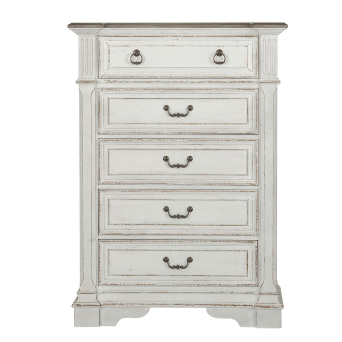 Abbey Park King California Panel Bed, Dresser & Mirror, Chest, Night Stand image