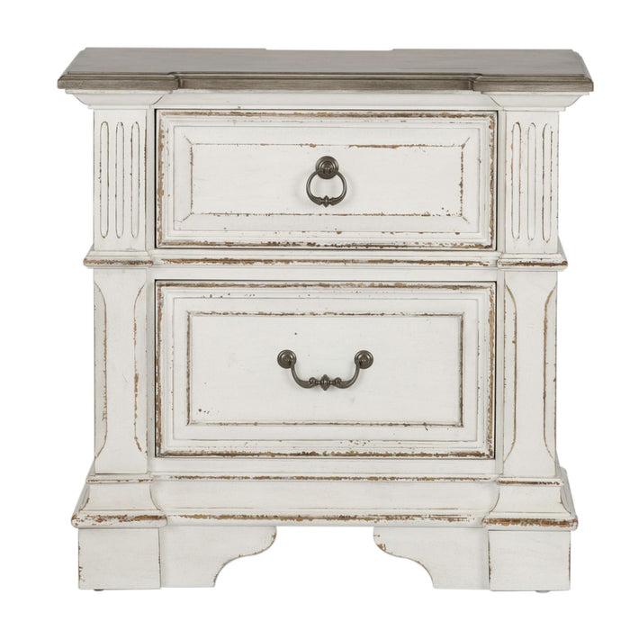 Abbey Park King California Sleigh Bed, Dresser & Mirror, Night Stand