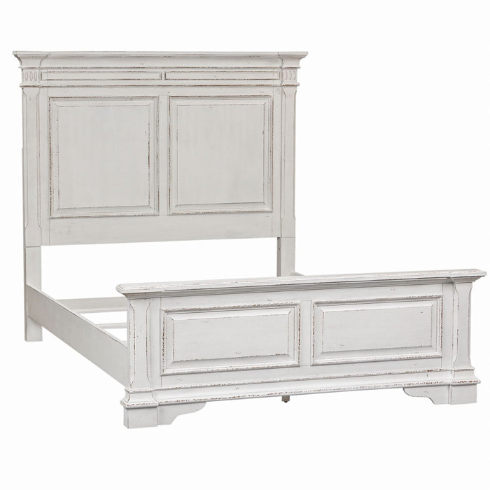 Abbey Park King Panel Bed, Dresser & Mirror, Chest, Night Stand