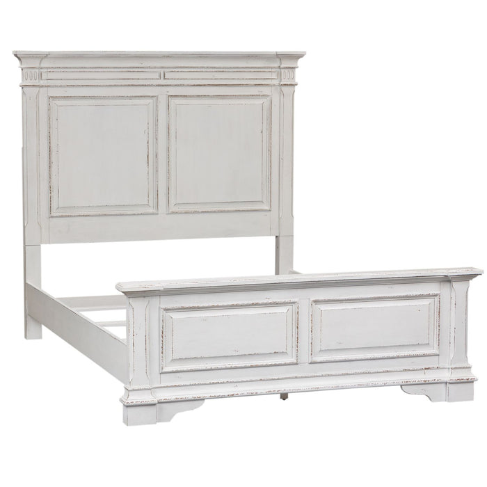 Abbey Park Queen Panel Bed, Dresser & Mirror, Chest